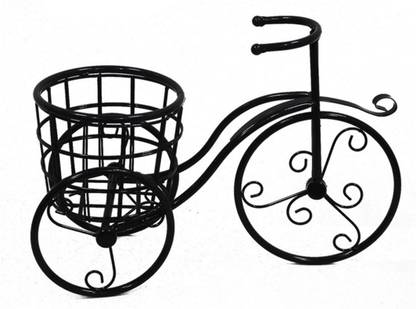 PolliNation Metal Cycle Stand - Black Iron Vase