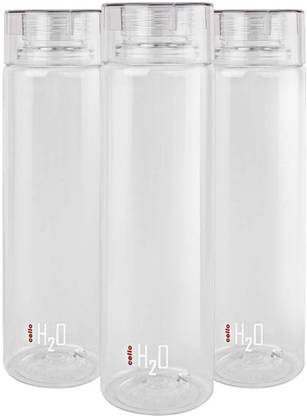 cello Round Plastic Water Bottle, 750ml , Set of 3, Clear 750 ml Bottle