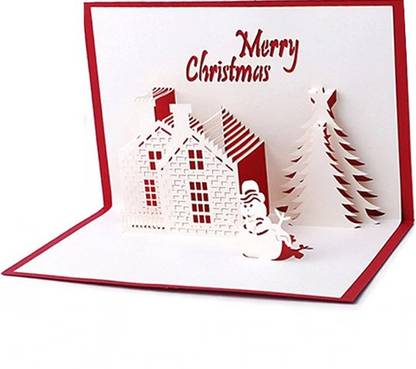 Jholmaal 3D Christmas Pop Up Cards Gift Card for Laser Cut Creative Gifts Greeting Card