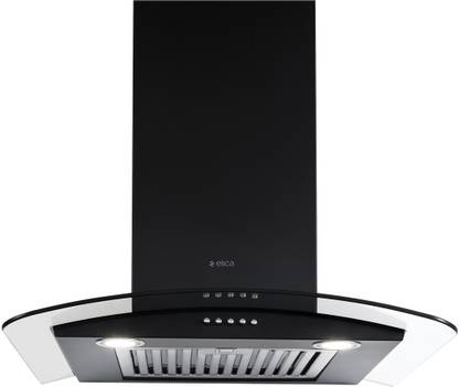 Elica GLACE SF ETB PLUS LTW 60 NERO PB LED with Installation Kit Included Wall Mounted Black 1220 CMH Chimney