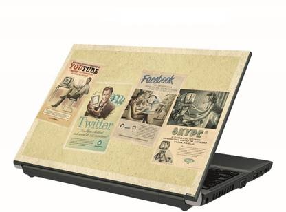 Imagination Era Era youtube twitter facebook skype vintage 3M-Avery Vinyl-Finish-Glossy skin Bubble Free-Waterproof- Non Fading-Easy to Apply-all laptop Size Laptop Decal 15.6