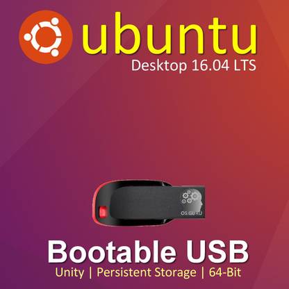 osguru UBNDTP1604 Ubuntu Desktop 16.04 LTS - Live/Install/Upgrade/Repair 16GB Bootable USB Pen Drive with Persistent Storage 64-Bit