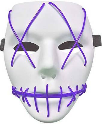 Jholmaal El Wire Mask Purple Color (Neon Light Led Goggles) For Halloween, Dance Events. Party Glow Ornament (Pack Of 1)  Party Glow Ornament