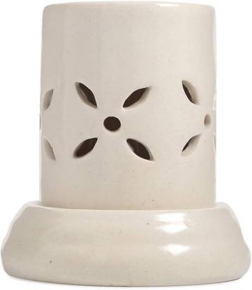 Bright Shop Floral Diffuser Ceramic Aroma Electric Diffuser Oil Burner Multicolour Flower Cut Design Cylinder Shape With Fragrance Oil