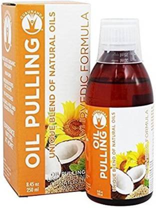 GuruNanda Oil Pulling Oil Oral Detox Oil Refreshing Ayurvedic Blend of Coconut, Sesame, Sunflower, & Peppermint Oils (8.45 fl. oz)