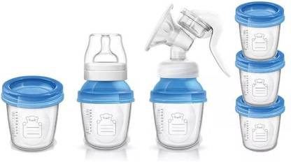 Adore Stack On Breast Pump with 3 stackable cups , Superb pumping and flow of milk, Best Breast Pump. Use as feeding bottle and food storage too.  - Manual