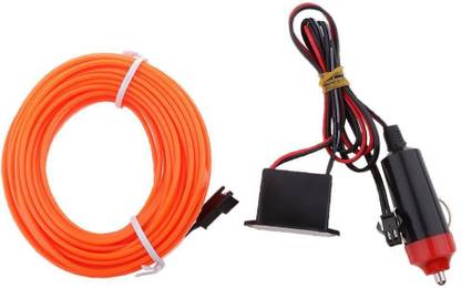 AutoRight EL Wire Car Interior Light Ambient Neon Light Orange for Cars Car Fancy Lights