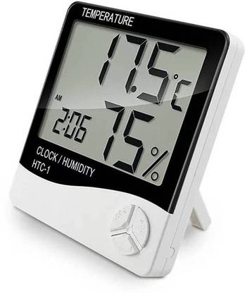Holiday HTC clock Digital White Clock High accuracy LCD Digital Thermometer Hygrometer Indoor Electronic Temperature Humidity Meter Clock Thermometer HTC-1 clock (White) Thermometer