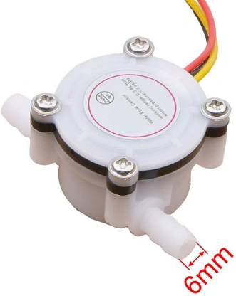 REES52 White Coffee Machine Flow Meter Water Flow Sensor Connected 6mm Hose Water Purifier Sensor Electronic Components Electronic Hobby Kit