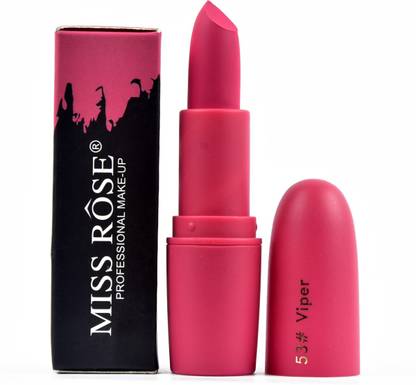 MISS ROSE Soft cream matte water proof long lasting pink colour bullet lipstick viper 53