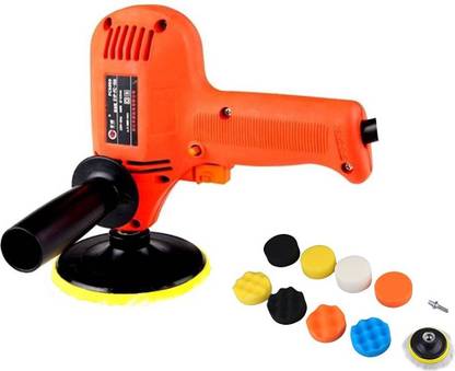 Tools Centre MINI 600WATT RED VARIABLE SPEED CAR/BIKE POLISHER WITH 10NOS POLISHING/BUFFING PAD COMBO Vehicle Polisher