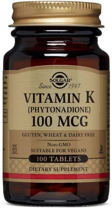 Solgar - Vitamin K, 100 mcg, 100 Tablets