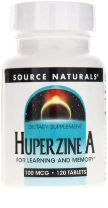 Source Naturals Huperzine A 100mcg, For Learning and Memory 100 Mcg, 120 Count