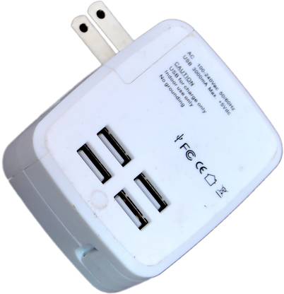 NXT POWER 4 Port Multiple USB Wall Charger Universal Travel Adapter 5V 3A Max Charging Worldwide Adaptor Worldwide Adaptor