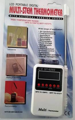 Tools Centre Multi Stem Thermometer With External Sensing Probe Aquarium Thermometer
