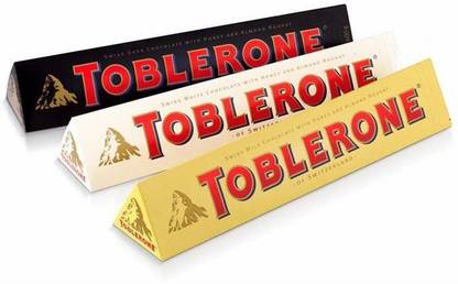 Toblerone SWITZERLAND CHOCOLATE Combo Variety of 3 Milk, White and Dark (100 G X3) Bars