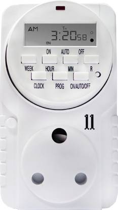 Count On Digital Programmable Timer Switch with Smart Socket Plug and 1 Min setting | 250 Volts/16 Amps, 3500 Watts | 8 AUTO ON and OFF Programs per Day, 7-Days a Week | Electronic Automatic Power Control System | Energy Saving Device used for Geyser, AC, Water Motor Pump, Washing Machine, Glow Sign Board, Common Area Lighting, Hydroponics etc | Programmable Electronic Timer Switch