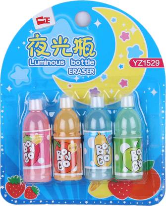 AutoVHPR Set of 4 Bottle Shaped Pencil Erasers for School Children Non-Toxic Eraser