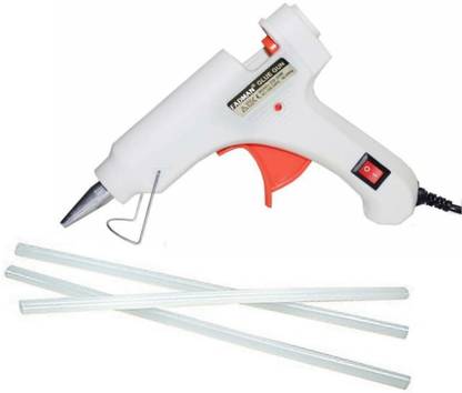 FADMAN White Mini 20 Watt & 3 Glue Sticks Hot Melt Glue Gun For Art & Crafts, DIY, Kirigami, Paper, PCB, Plush Toys, Crafts, Wood,Box Standard Temperature Corded Glue Gun