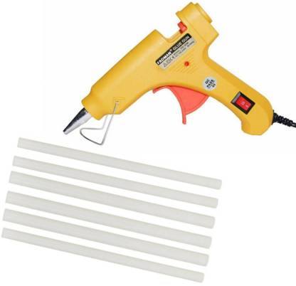 FADMAN Yellow Mini 20 Watt & 6 Glue Sticks Hot Melt Glue Gun For Art & Crafts, DIY, Kirigami, Paper, PCB, Plush Toys, Crafts, Wood, Box Standard Temperature Corded Glue Gun