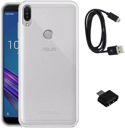 TBZ Cover Accessory Combo for Asus Zenfone Max Pro M2 with Data Cable and Micro USB OTG Connector Adapter
