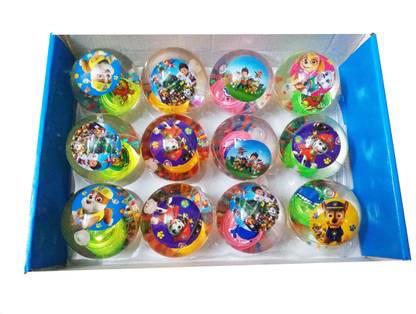 Dhinchak 12 LED flashning balls Bouncy Crystal clear balls for returning gifts and self play Crazy Ball