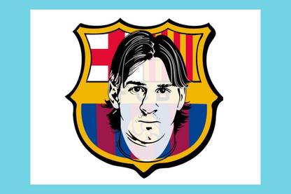 Lionel Messi Portrait Vector Artwork Paper Print