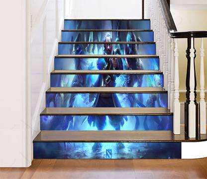 GADGETSWRAP 118 cm GW-47361 Printed dota 2 blue team Stair Raiser Skin Sticker Non-Reusable Sticker
