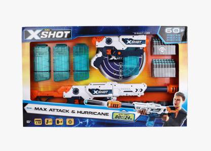 Zuru NE X Shot Combo Max Attack n Hurricne 2 CLPS Guns & Darts