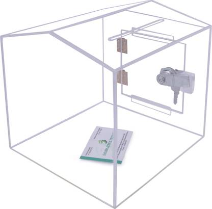 RASPER 1 Compartments Acrylic Donation Box (Small Size 6x6x6 Inches) Premium Quality