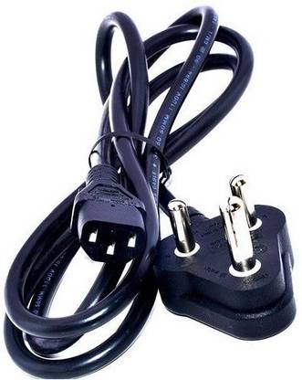 HexaGear Power Cord 1.5 m Power Cable with 3 pin India Plug Cord for Desktop/ PC / CPU / Monitor / SMPS / Printer 1.5 m Power Cord (Black)