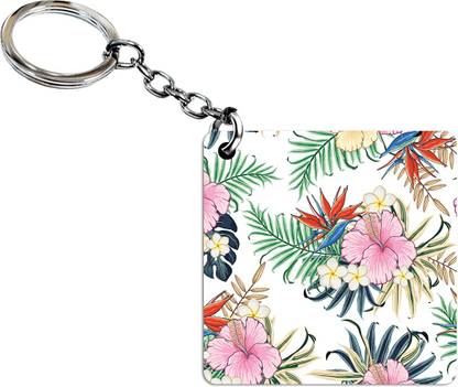 Universal Retail SQR Floral New KEY RING 1113 Key Chain