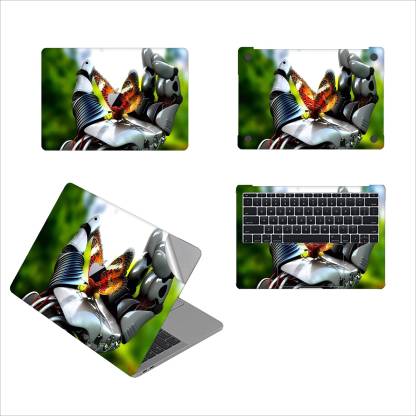 GADGETS WRAP GW-58114 butterfly n robot 2 Printed Top, Bottom & Inside Skin 13 Vinyl Laptop Decal 13