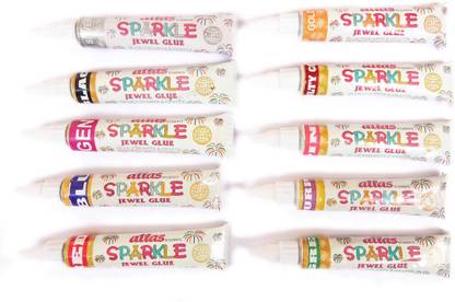 Atlas Colours sparkle glitter Tubes, Set of 10 Different colours