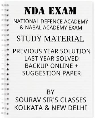 Study Material For Nda Entrance Examination With Previous Year Solved Paper, Past Year Solution And Suggestion Paper