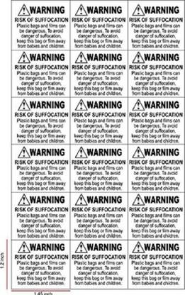 IMPRINT 3.048 cm Suaon Warning Sticker Pack of 200 Self Adhesive Sticker