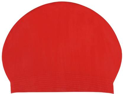 THE MORNING PLAY KIDS AND ADULT FREE SIZE High Quality Silicone Swimming RED Swimming Cap