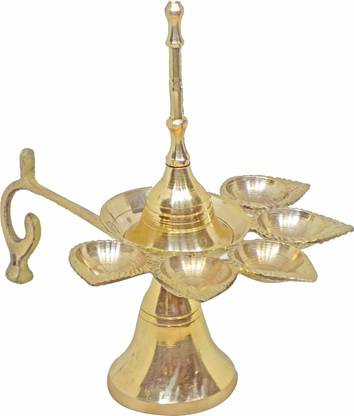 Confidence Brass Diya for puja , Mandir Decorations Items, Jyot Diya Stand for Home and Temple Use Brass (Pack of 2) Table Diya