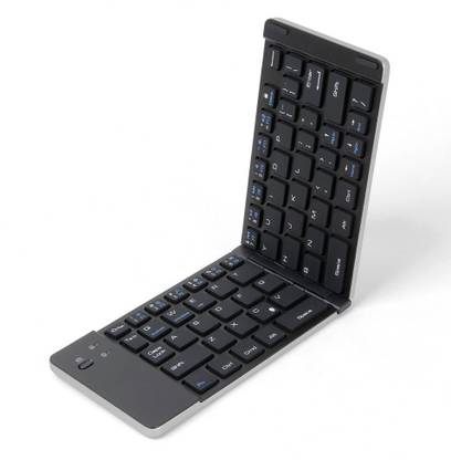 Rhobos Portable Mini Bluetooth Wireless Foldable Keyboard Bluetooth Standard Multi-device Keyboard Compatible with Desktop, Laptop, Mac