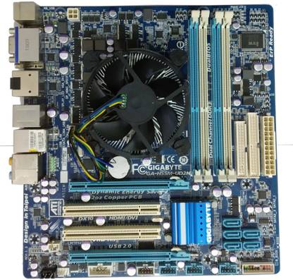 GIGABYTE GA-H55M-UD2H + Core i5 650 Processor + 4GB Ram + CPU Fan Gaming LGA 1156Socket ATX Intel H55 Chipset DDR3 Motherboard for Desktop