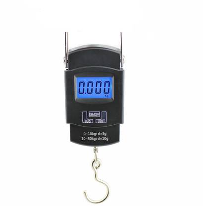 AKSHAR Digital Weighing 50Kg Portable Hook Type Scale, Black Weighing Scale