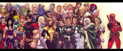 Deadpool Nightwing Kitty Pryde Rogue Colossus Beast X-23 Emma Frost Nightcrawler Wolverine Mystique Wall Poster Paper Print