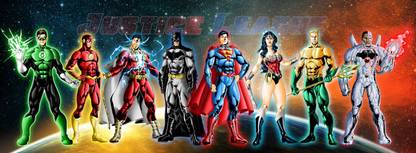 Comics Justice League Superhero Green Lantern Flash Batman Superman Wonder Woman Aquaman Fine Art Paper Print Poster Photographic Paper
