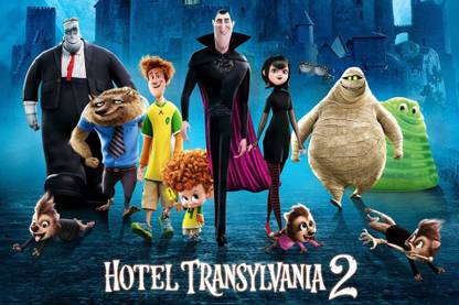 Movie Hotel Transylvania 2 Dracula Frankenstein The Mummy Mavis Jonathan Wayne Dennis Murray Griffin Werewolf Mummy HD Wallpaper Background Paper Print