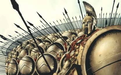 AnanyaDesigns 300 Shield Spear Cloak Helmet Comic Spartan Soldier Wall Poster Paper Print