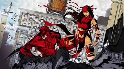 Comics Daredevil Matt Murdock Elektra HD Wallpaper Background Fine Art Print