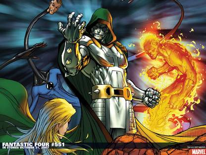 Comics Fantastic Four The Thing Human Torch Mr. Fantastic Invisible Woman Doctor Doom HD Wallpaper Background Paper Print