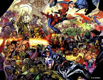 Marvel Spider-Man Captain America Wolverine Iron Man Venom Mr. Fantastic Wall Poster Paper Print