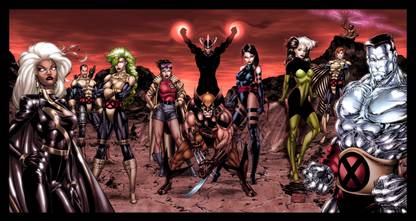 X-Men Wolverine Psylocke Rogue Colossus Frameless Fine Quality Poster Paper Print