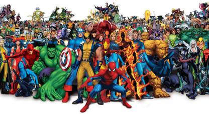 Marvel Rogue Elektra Daredevil Mystique Hulk Thor Colossus Cyclops Captain America Wolverine She-Hulk Spider-Man Iron Man Juggernaut Invisible Woman Human Torch Deadpool Mr Fantastic Black Cat Venom Nightcrawler The Thing Galactus Frameless Fine Quality Poster Fine Art Print